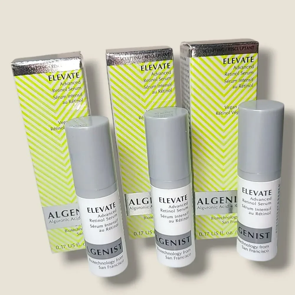 3 x‎ Algenist Elevate Advanced Retinol Serum Face Firming 0.17 fl. oz. /5 mL